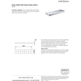 Arcisan Eneo Streamline Shelf With Drain Holes 40cm - Chrome